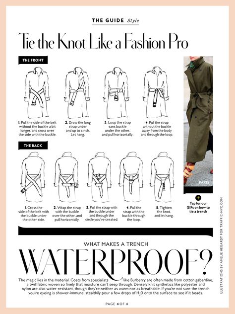 How to tie a knot on a trench coat Uk Outfits, How To Tie A Knot, Classic Style Icons, Fashion Terminology, Capsule Wardrobe Women, Khaki Trench Coat, Tie A Knot, Plus Size Fashion Tips, Fashion Capsule