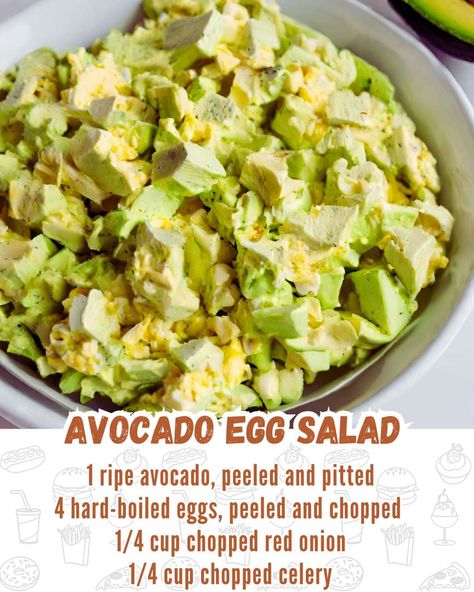 RecipesMoms.Com | 😍 Avocado Egg Salad 🥑 | Facebook Guacamole Egg Salad, Avocado Toppings, Salad Recipes Avocado, Fruit Meals, Best Avocado Toast Recipe, Low Inflammation Diet, Avocado Recipes Pasta, Breakfast Salads, Mom Recipes