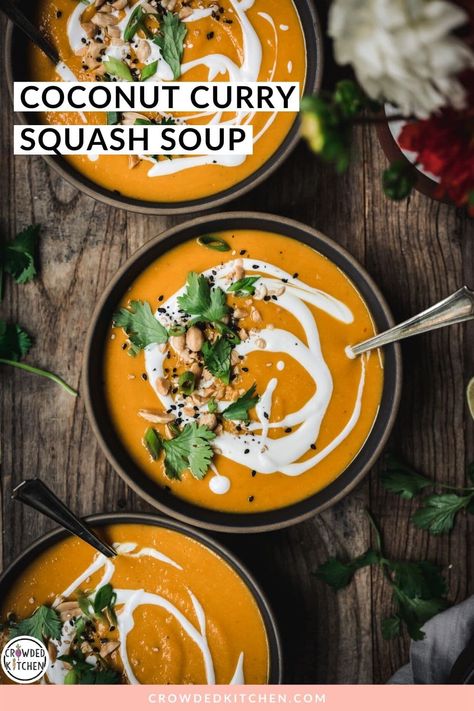 Thai Curry Squash Soup, Thai Coconut Curry Butternut Squash Soup, Butternut Soup Vegan, Thai Curry Butternut Squash Soup, Butternut Coconut Soup, Indian Butternut Squash Soup, Coconut Curry Butternut Squash Soup, Barbados Dishes, Mcas Recipes