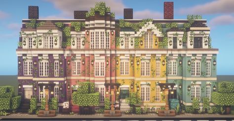 Minecraft City Planning, Minecraft Bed And Breakfast, Minecraft Row Houses, Minecraft Shopping District, Victorian Minecraft Builds, Minecraft Victorian Mansion, Minecraft Chateau, Minecraft Town Houses, Victorian Minecraft Houses