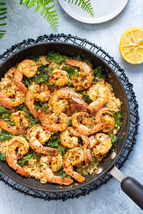 Spicy Cajun Shrimp, Kale + Cauliflower Rice via @Orchidsnsweettea Shrimp Kale, Spicy Cajun Shrimp, Kale Cauliflower, Ways To Cook Shrimp, Cajun Shrimp Recipes, Homemade Cajun Seasoning, Cauliflower Rice Recipes, Shrimp Seasoning, Grilled Seafood