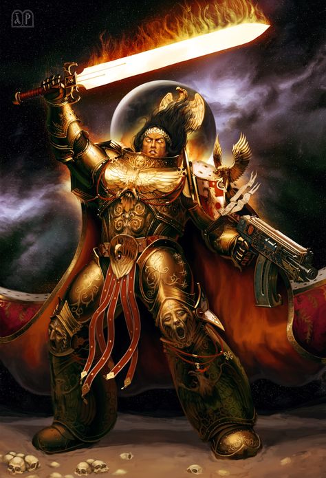 The Emperor of Mankind, Elijah ArhPriest on ArtStation at https://www.artstation.com/artwork/WKPnzX God Emperor Of Mankind, Emperor Of Mankind, God Emperor, The Emperor, Warhammer 40k, Scooby Doo