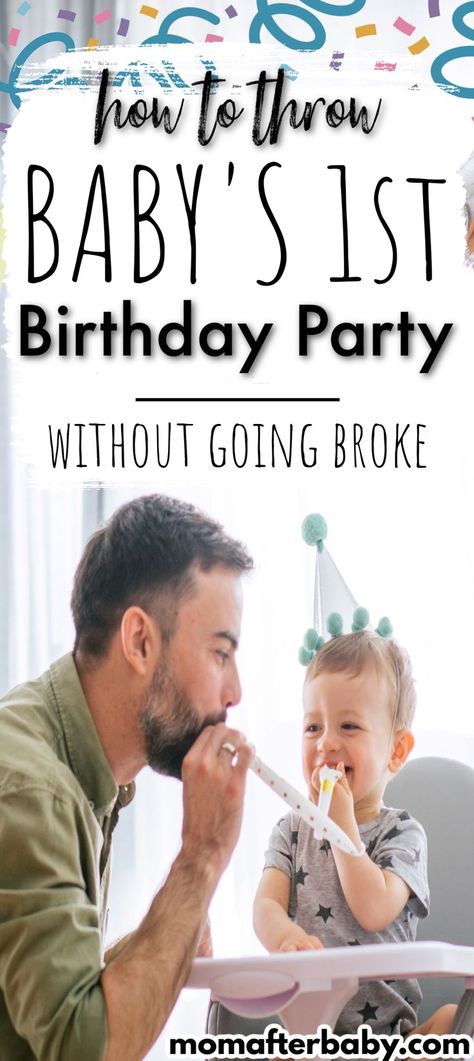 Wondering how you can throw the best 1st birthday for baby while sticking to a budget? These tips will help your baby celebrate their first year while having tons of fun on a budget 1st Birthday Schedule, Small One Year Old Birthday Party, First Birthday On A Budget, Cheap Birthday Ideas, 1 Year Birthday Party Ideas, Birthday Party On A Budget, 1st Birthday Party Games, Party On A Budget