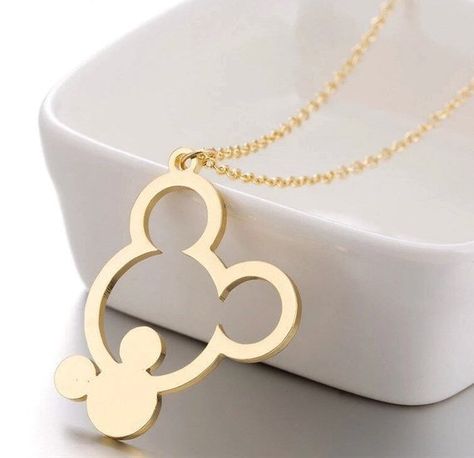 Mickey Necklace, Coffee Cup Ideas, Gold Laser Cut, Mouse Necklace, Mickey Mouse Necklace, Disney Necklace, Disney Apparel, Disney 2024, Disney Earrings