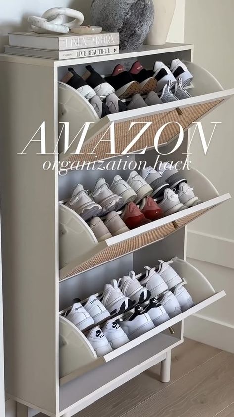 Shoe Rack Cabinet Design, Entryway Narrow, Closet Dresser, Shoe Rack Organizer, Narrow Shoe Rack, Dresser In Closet, Wooden Shoe Racks, Shoe Storage Solutions, Shoe Rack Organization