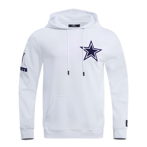 The Pro Standard Premium NFL Dallas Cowboys Classic Chenille Men's PO Hoodie (White) Dallas Cowboys Sweatshirt, Dallas Cowboys Hoodie, Dallas Cowboys Gear, Nfl Gear, Nfl Dallas Cowboys, Uniform Design, Still Standing, White Hoodie, Double Knitting