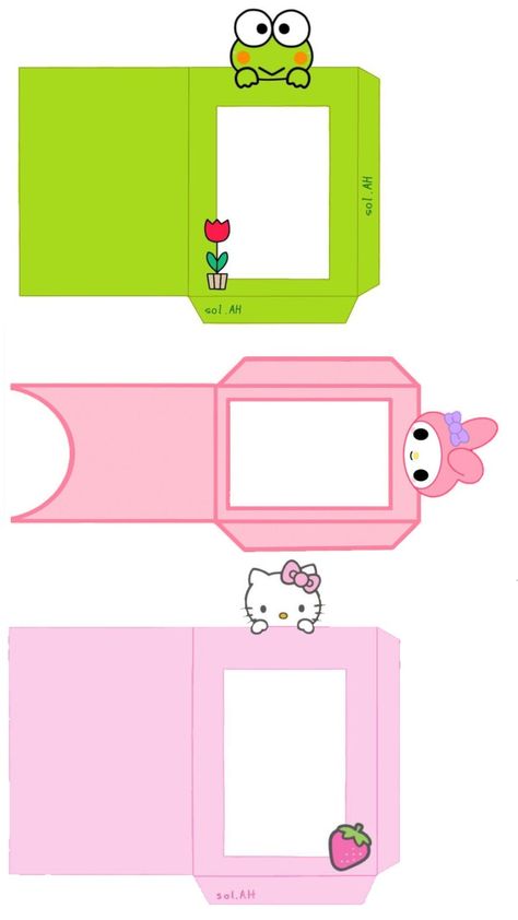 Envelope Design Template, Paper Doll Printable Templates, Pink Wallpaper Hello Kitty, Hello Kitty Printables, Diy Crafts Bookmarks, Hello Kitty Crafts, Paper Toys Template, Diy Gifts For Him, Easy Paper Crafts Diy