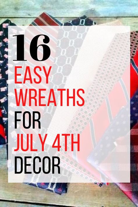 Wreath Ideas For Front Door, 4th Of July Wreaths, Front Door Diy, 4th July Crafts, Easy Wreaths, Door Diy, Cheap Crafts, Diy Wreaths, 4th Of July Decorations