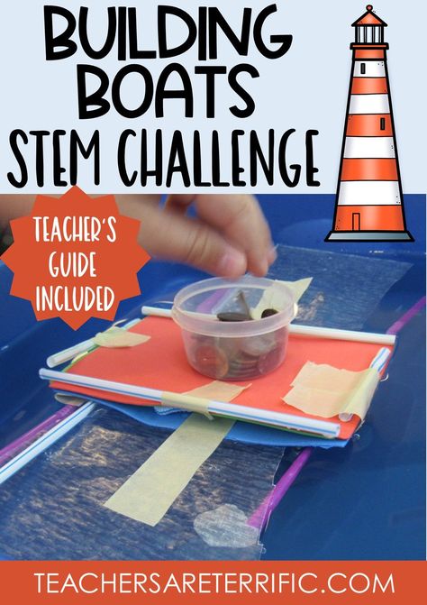 This STEM Activity is a runaway hit with my students. They cheer when they see Boat Building on our agenda and your students will too! There is just something about a STEM Challenge to build a boat and testing it to see if it will float (it will). It is totally fun to watch their faces and hear the groans when a boat sinks or celebrate with them when the boat holds a lot of weight! Try boating and pirates together! Stem Classes, Stem Lab, Reading Task Cards, Nonfiction Text Features, Make A Boat, Stem Teacher, Stem Activity, Stem Challenge, Stem Challenges