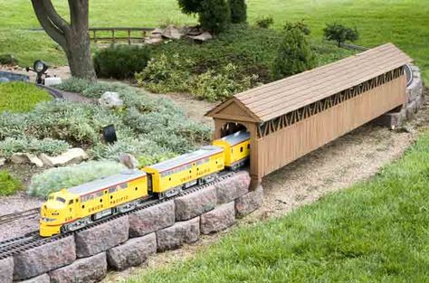 Many people enjoy both gardening and model trains.  I wrote an article on my blog about setting up a garden railroad to provide some basic information on the topic. Along with landscaping, I too am a fan of model railroads.  I wish I had the time to set up a model train in my garden! That would be awesome! Garden Train, Train Garden, Garden Railings, Garden Trains, Model Train Table, Landscape Planning, Garden Railroad, Garden Railway, Model Train Sets