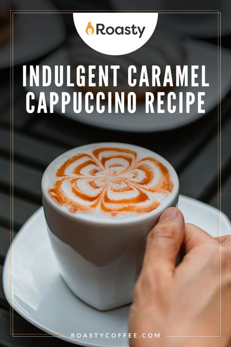 Hurry to your kitchen and try this cappuccino recipe! The caramel addition to this popular coffee beverage is just... *chef's kiss*. A perfect spin on the classic cappuccino. #coffee #cappuccino #coffeerecipe #espresso Caramel Cappuccino Recipe, Salted Caramel Cappuccino, Vietnamese Iced Coffee Recipe, Flavored Coffee Recipes, Caramel Cappuccino, Cappuccino Recipe, Coffee Brownies, Iced Cappuccino, Vietnamese Iced Coffee