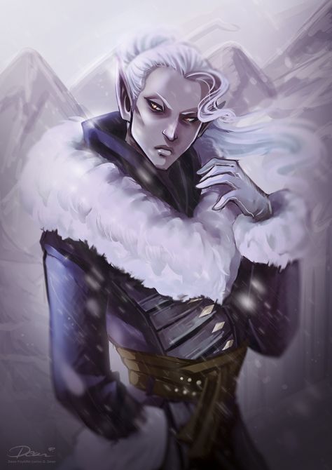 ArtStation - Nezznar Winter Edition, Geraldine Przybilla Snow Elves, Ice Mage, Snow Elf, D D Races, Elves Fantasy, D D Items, Winter Mood, Fantasy Portraits, Fantasy Races