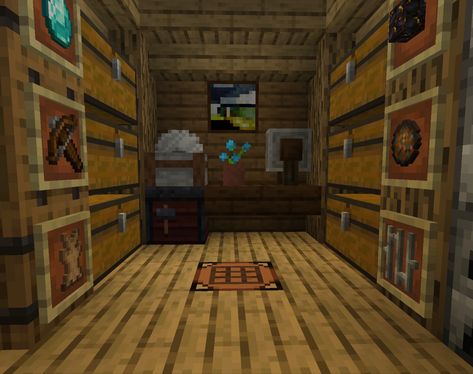 Small storage idea with workstation #minecraft Small Storage Minecraft, Workstation Minecraft, Minecraft Workstation Ideas, Minecraft Workstation, Minecraft Storage, Mc Ideas, Storage Idea, Minecraft Tutorial, Minecraft Builds