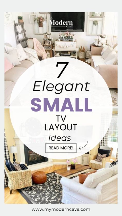 Transform how you utilize your small living room with these creative layout ideas specifically crafted for spaces centered around a television! From multifunctional furniture to clever placement techniques, each suggestion will help you maximize both comfort and aesthetics in limited square footage. Dive into these fresh inspirations and give your home the stylish upgrade it deserves. Three Wall Small Living Room Layout, How To Layout Small Living Room, Living Room Furniture Placement Layout, Three Wall Living Room Layout, 10x10 Living Room Layout Small Spaces, Television Room Ideas, Small Living Furniture Arrangement Ideas, Square Small Living Room Ideas, 10 X 12 Living Room Ideas