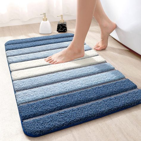 Home Spa Decor, Unique Piano, Blue Bathroom Rugs, Shower Floor Mat, Turquoise Bathroom, Keyboard Design, Cute Bath Mats, Blue Bathroom Decor, Bathroom Bath Mats