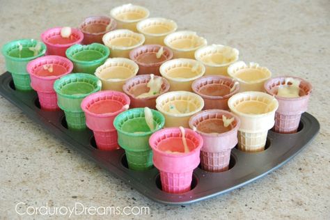 Ice Cream Cone Cupcakes Recipe, Cupcake Ice Cream Cones, Cone Cupcakes, Ice Cream Cone Cupcakes, Ice Cream Cone Cake, Cake In A Cone, Cupcake Cones, Ice Cream Cupcakes, Ice Cream Birthday Party