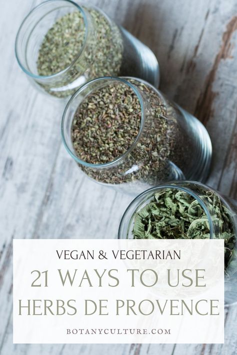 What’s a veggie lovin’ person to do when all the world wants you to sprinkle your herbs de Provence on chicken?! Don’t fret; click through to find 21 plant-based (vegetarian and vegan) recipes with herbs de Provence. #herbsdeprovence #veganrecipes #vegetarianrecipes #cookingwithherbs #lavender #healthyrecipes Herbes De Provence Seasoning, Recipes With Herbs De Provence, Provencal Recipes, Herbal Pantry, Recipes With Herbs, Herb De Provence Recipe, Herb De Provence, Herb Infused Honey, French Lentil Soup