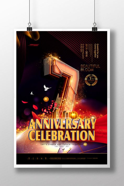 7th Anniversary Celebration Number 7 Seventh Anniversary Poster#pikbest#Templates#Poster#Promotion Anniversary Promotion Design, Anniversary Poster Ideas, Anniversary Poster Design, Beer Drawing, Poster Anniversary, 2 Anniversary, Poster Promotion, Celebration Poster, Anniversary Poster