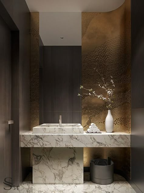 A PENTHOUSE DEDICATED TO THE 4 ELEMENTS :: Behance Design Of Bathroom, Penthouse Interior Design, Penthouse Interior, Luxury Toilet, Restroom Design, Washbasin Design, Bathroom Decor Luxury, Washroom Design, Vanity Design