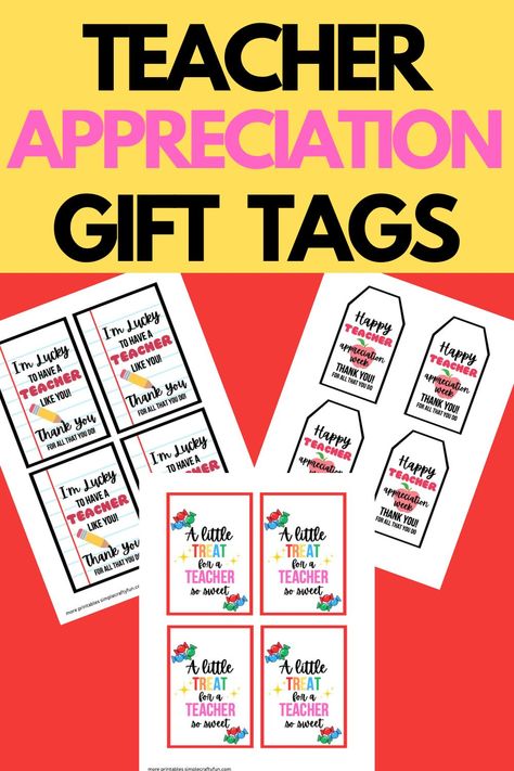 These free printable teacher appreciation gift tags are the perfect addition to any teacher gift. There are 6 free printables to choose from for teacher appreciation tags. Show teachers you care with a sweet gift. Happy Teacher Appreciation Tags Free Printable, Teacher Appreciation Notes Printable, Free Printable Gift Tags For Teachers, Teacher Appreciation Gift Tags Free, Teacher Gift Tags Printable Free, Mason Jar Teacher Appreciation Gifts, Free Printable Teacher Appreciation Tags, Sweet Teacher Appreciation, Gift Tag Template Free Printable