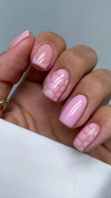 Cute Nails Blooming Gel, Pink Gellac Blooming Gel, Cute Biab Nails, Blooming Gel Nails Designs, Pink Blooming Gel Nails, Nail Art Blooming Gel, Blooming Gel Nail Art Ideas, Blooming Gel Designs, Nails Blooming Gel