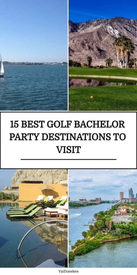 Before you tie the knot, pack your bags and head to one of these perfectly located and best golf bachelor party destinations with your boys. Bachelor Party Locations, Bachelor Party Destinations, Golf Trip, Sea Island, Pack Your Bags, Tie The Knot, Las Vegas Strip, Golf Resort, Travel Activities