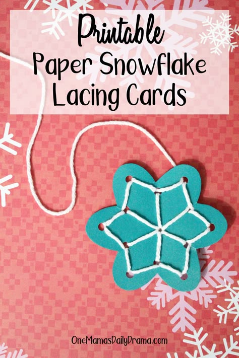 Preschool Lacing Activities, Snowflake Crafts Preschool, Take Home Craft Kits, Lacing Activities For Kids, Toddler Winter Art, Snowmen Crafts For Kids, Diy Christmas Snow Globes, Winter Science Experiments For Kids, Mitten Crafts