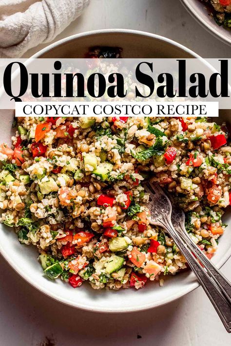 This copycat Costco Quinoa Salad is healthy, hearty, and easy to make at home with whole grains and fresh vegetables and herbs. // RECIPE Costco Salad, Costco Quinoa Salad, Grain Salad Recipes, Winter Salads, Quinoa Recipes Easy, Lentils And Quinoa, Quinoa Recipes Healthy, Celery Salad, Quinoa Salad Recipe