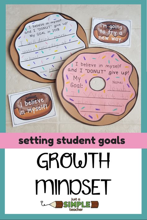 Growth Mindset Goal Setting, Goals Bulletin Board, Growth Mindset Goals, Goal Setting Activities, Fixed Mindset, Creating Goals, Student Goals, I Believe In Me, Goal Setting