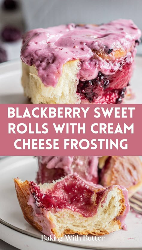 Easy Blackberry Sweet Rolls with Cream Cheese Frosting - simple steps, extraordinary flavor. Berry Sweet Rolls, Blackberry Cream Cheese, Cinnamon Roll Recipe Homemade, Sweet Roll Recipe, Simple Family Meals, Blackberry Jam, Cinnamon Rolls Homemade, Sweet Rolls, Cinnamon Rolls Recipe