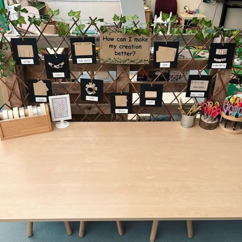 Eyfs Sensory Area, Re Displays School, Creative Area Year 1, Investigation Area Year 1, Art Areas Early Years, Art Display Eyfs, Foundation Stage Classroom, Wow Work Display, Creative Display Ideas