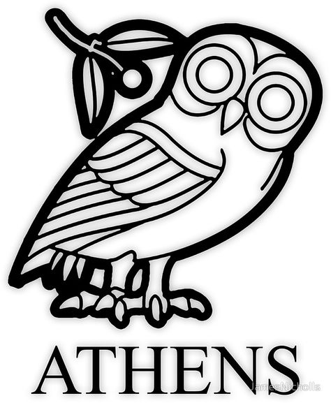 Owl Of Athena, Greek Myth, Owls Drawing, Skateboard Design, Owl Tattoo, Greek Art, Greek Myths, Red Bull, Runes