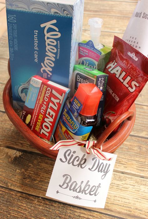 Sick Care Basket, Sick Day Essentials, Get Well Baskets, Boyfriend Care Package, Sick Gift, Get Well Gift Baskets, Diy Survival, Birthday Care Packages, Care Basket