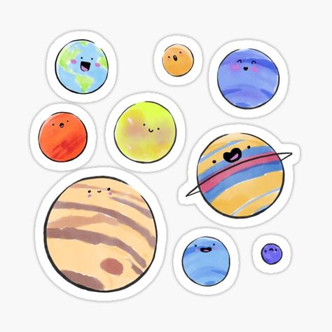 Planet Stickers, Stickers Cool, God Sticker, Science Stickers, Watercolor Stickers, Unique Sticker, Kawaii Stickers, Stickers For Sale, Cool Stickers