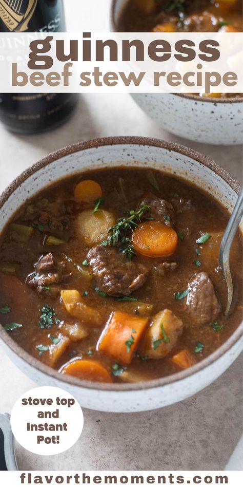 Beer Beef Stew Slow Cooker, Guiness Stew Recipes, Guiness Irish Stew Recipe, Beef Stew Guinness, Guiness Beef Stew Recipe, Irish Roast, Irish Stew Crockpot, Irish Guinness Beef Stew, Guiness Stew