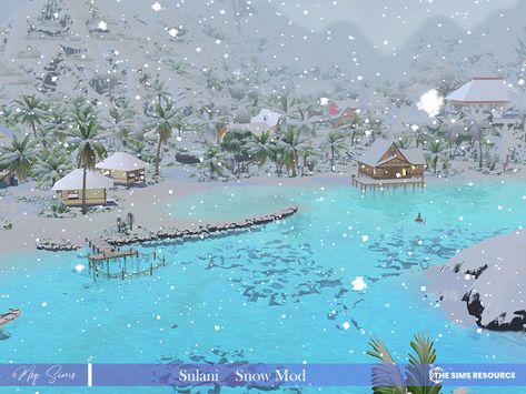 Sims 4 Snow Cc, Sims 4 Seasons, Sims Videos, Snow Texture, Sims 4 Tsr, Spooky Movies, Sims Ideas, Snow Tree, Jungle Adventure