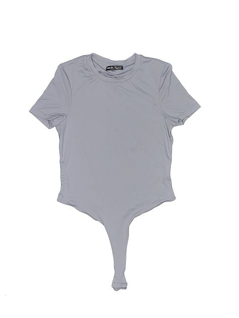 Shein Bodysuit Size: Medium Tops - used. 15% ELASTANE, 85% POLYAMIDE | Shein Bodysuit: Gray Tops - Size Medium Shein Bodysuit, Secondhand Clothes, Grey Top, Second Hand Clothes, Do Good, Clean Out, Thrift Store, Fun Things To Do, Buy And Sell