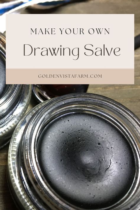 Learn how to make your own charcoal drawing salve! This charcoal drawing salve is an old remedy used to draw things OUT of the skin such as infections, splinters, bee stings, and bug bites. It's a must have for your natural first aid kit. Drawing Salve Recipe Diy, Diy Drawing Salve, Drawing Salve For Boils, Drawing Salve Recipe, Homemade Neosporin, Natural First Aid Kit, Black Drawing Salve, Homemade Medicine, Drawing Salve