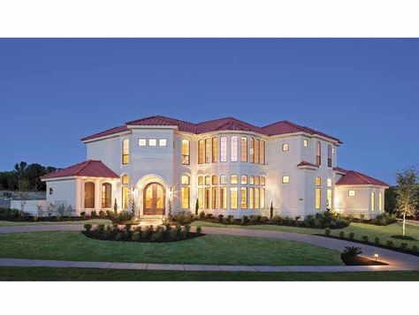 Italianate House Plan with 3804 Square Feet and 4 Bedrooms(s) from Dream Home Source | House Plan Code DHSW65258 Neoclassical House, Mediterranean Style House, Luxury Plan, Mediterranean Style House Plans, Mediterranean Style Home, Mediterranean House Plans, Mediterranean Design, Mansions For Sale, Luxury House Plans