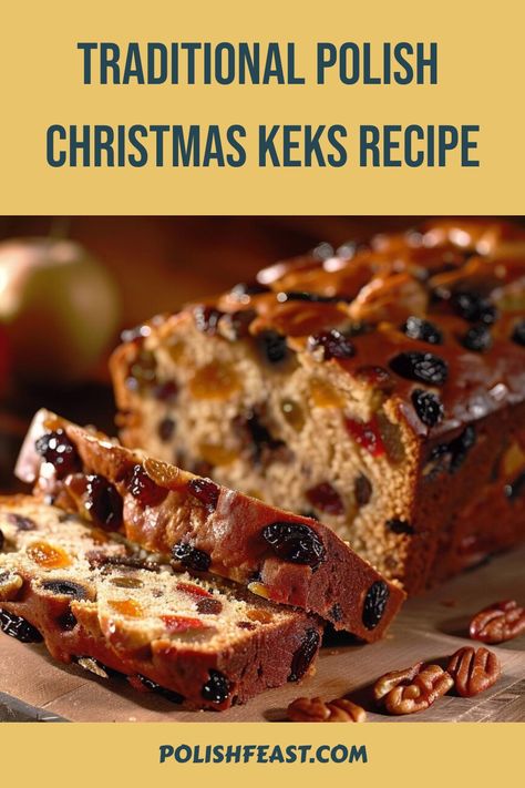 Discover the delightful Polish Christmas treat - Keks! This beloved fruit cake is a festive favorite for all. Dive into the joy of creating this scrumptious fruit loaf by following an easy-to-follow recipe. Delight your loved ones with a taste of traditional holiday flavors! Christmas Cake Recipe Traditional, Christmas Fruit Cake Recipe, Holiday Fruit Cake, Best Fruit Cake Recipe, Fruit Cake Recipe Christmas, Fruit Loaf, Polish Foods, Christmas Fruit Cake, Fruit Cake Recipe