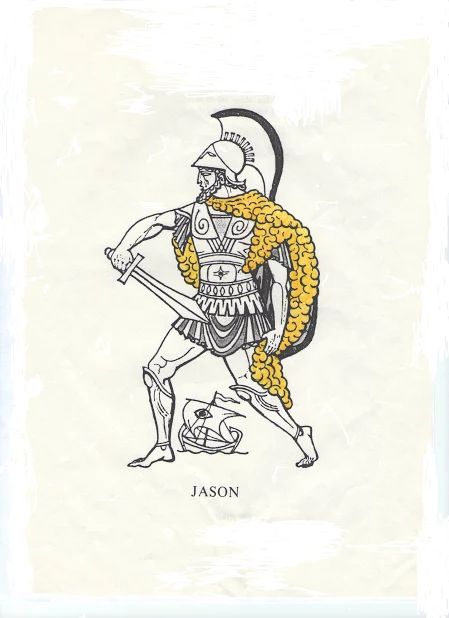 Golden Fleece Tattoo, Jason Golden Fleece, Golden Fleece Mythology, Jason And The Argonauts Tattoo, Jason Greek Mythology, Greek Myth Tattoo, Jason And The Golden Fleece, The Golden Fleece, Jason And The Argonauts