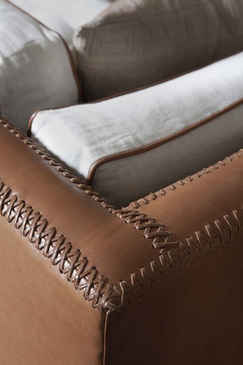 Beach Sofa, Baseball Stitching, Joinery Details, Upholstery Diy, Modern Upholstery, Leather Couch, Furniture Details, Furniture Upholstery, Leather Furniture