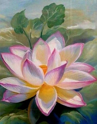 Step By Step Acrylic Painting, Painting Lotus, Lotus Flower Painting, Painting On Canvas For Beginners, Lotus Flower Art, Lotus Painting, Canvas For Beginners, Lotus Art, Indian Art Paintings