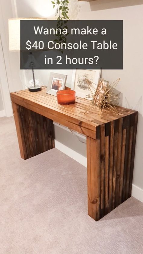 Who else loves being able to make furniture out of 2x4s? #therehablife #diyhome #diyproject #diyprojects #diyfurniture #wooddesign… | Instagram Diy Entryway Table, Easy Small Wood Projects, Easy Weekend Projects, Diy Console, Diy Console Table, Boo Thang, Diy Entryway, Wooden Console Table, Small Woodworking Projects