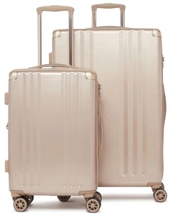 Calpak Ambeur 2-Piece Spinner Luggage Set - Metallic $285.00 http://shopstyle.it/l/pzuJ Running In Heels, Spinner Luggage Sets, Best Office, Image Chat, Best Carry On Luggage, Best Luggage, Spinner Suitcase, Suitcase Set, Travel Essentials For Women