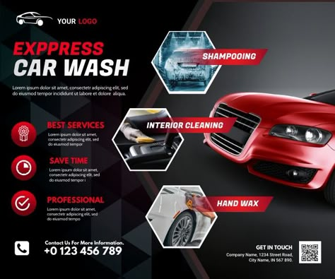 Customize 1,070+ Car Wash Flyer Templates | PosterMyWall Car Repair Service Ads, Car Wash Detailing, Car Service Poster, Car Wash Logo Design Ideas, Car Wash Posters Ideas, Car Service Design, Flyer Car, Car Wash Design, Car Wash Posters