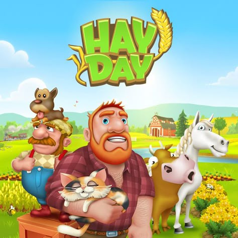 .... Hay Day App, Hayday Game, Hayday Farm Design, Iphone Wallpaper Lights, Farm Games, Happy Farm, Hand Painted Textures, Hat Day, Game Logo Design