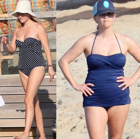 Best Swimsuit For Apple Shaped Body (Reese Witherspoon) Reese Witherspoon Swimsuit, Apple Shape Bathing Suit, Summer Outfit Apple Shape, Apple Shape Swimsuit, Apple Shape Swimwear, Bathing Suit For Body Type Rectangle, Best Dress For Apple Shape, Swimsuit For Pear Shape, Best Bathing Suit For Body Type