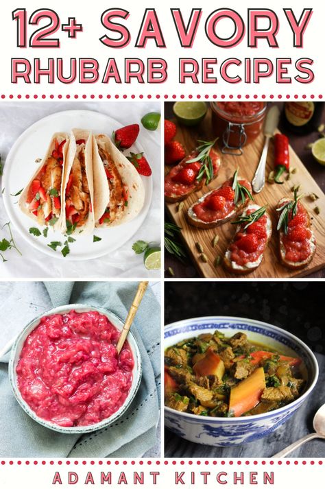 Savoury Rhubarb Recipes, Green Rhubarb Recipes, Rhubarb Savory, Savory Fruit Recipes, Savory Rhubarb Recipes, Rhubarb Soup, How To Cook Rhubarb, Healthy Rhubarb Recipes, Pickled Rhubarb