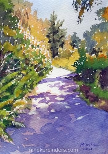 Mineke Reinders Gallery of Original Fine Art Art Homework, Tivoli Gardens, Garden Watercolor, Art Watercolor Painting, Watercolour Inspiration, Painting Inspo, Garden Painting, Garden Path, Watercolor Images